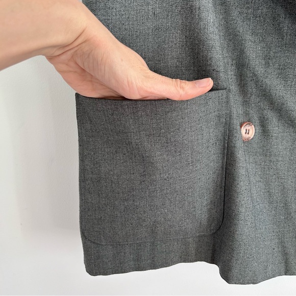 VINTAGE Grey Sleeveless Double Breasted Blazer Size 12 - Picture 6 of 14